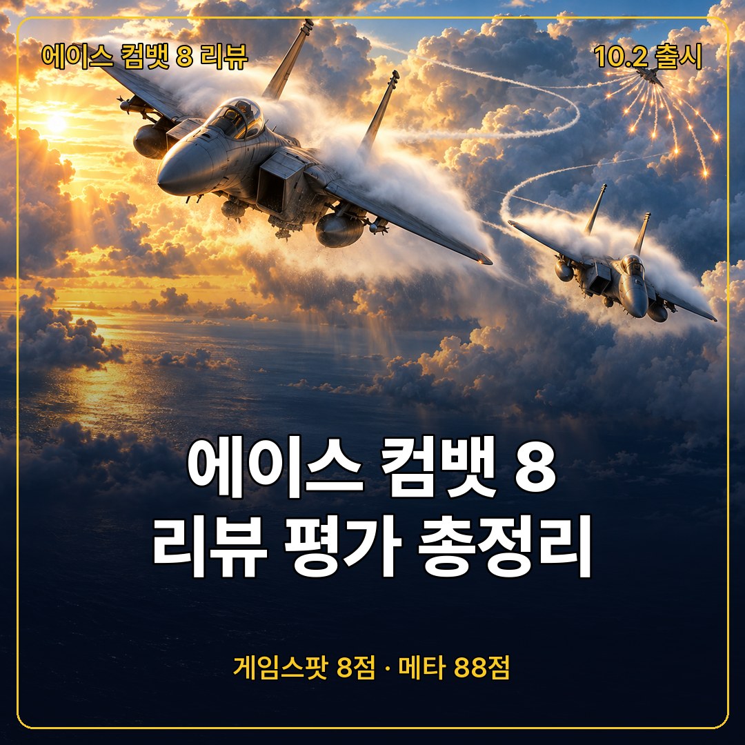 에이스 컴뱃 8 시브의 날개 리뷰 평가, 게임스팟 8점과 메타크리틱 88점이 말하는 장단점
