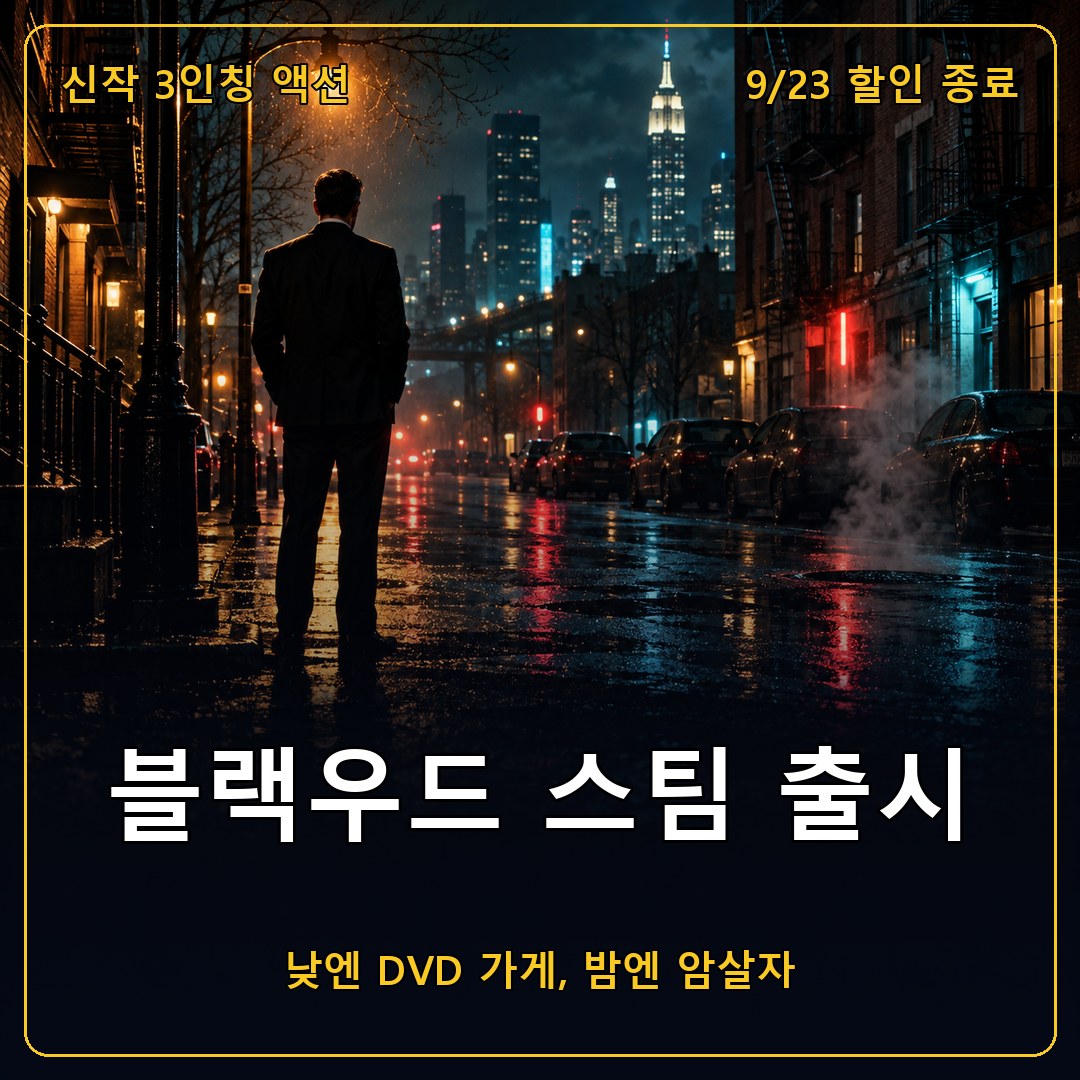 블랙우드 스팀 출시, 낮에는 DVD 가게 밤에는 암살자로 사는 3인칭 액션