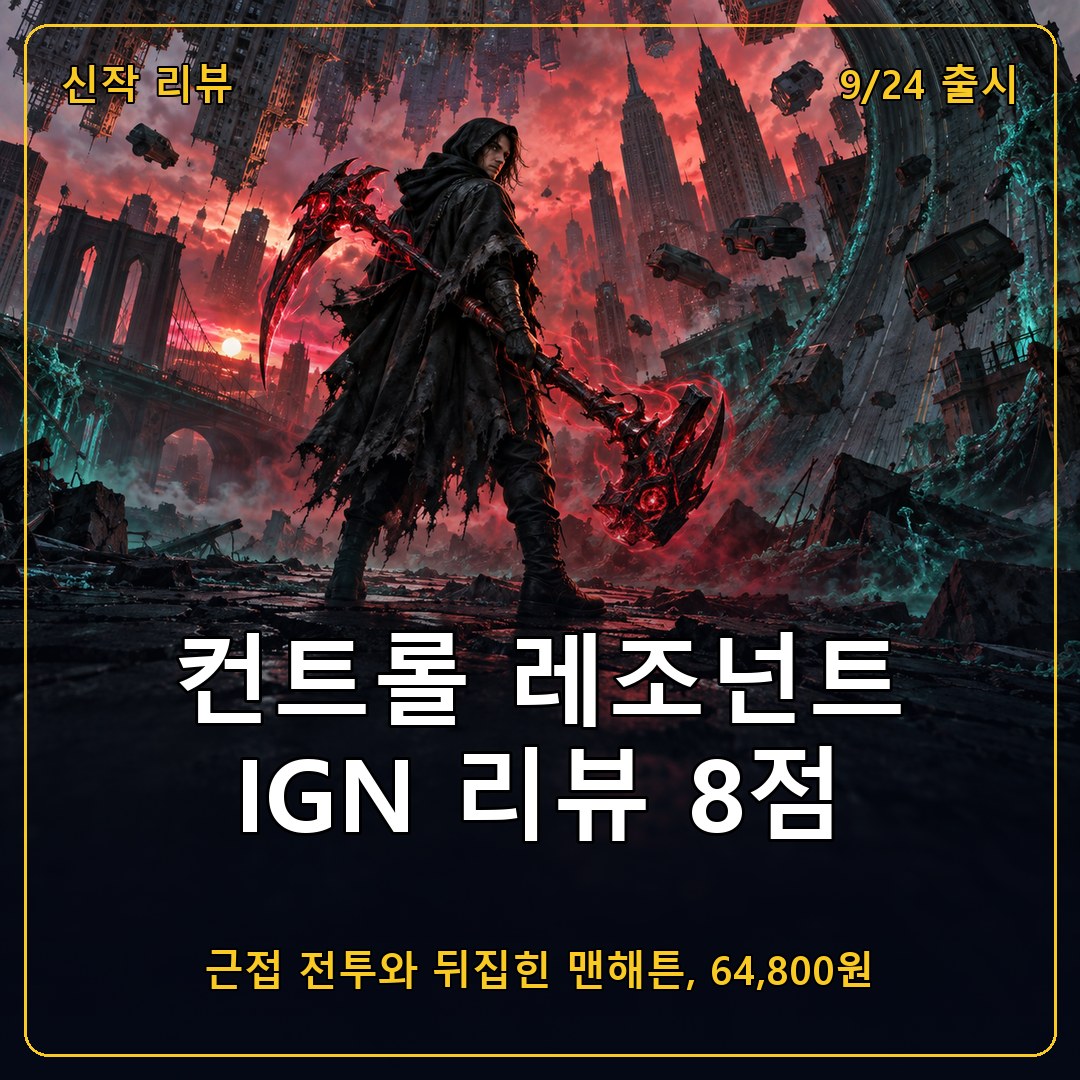 컨트롤 레조넌트 IGN 리뷰 8점, 9월 24일 출시 전 확인할 근접 전투와 뒤집힌 맨해튼