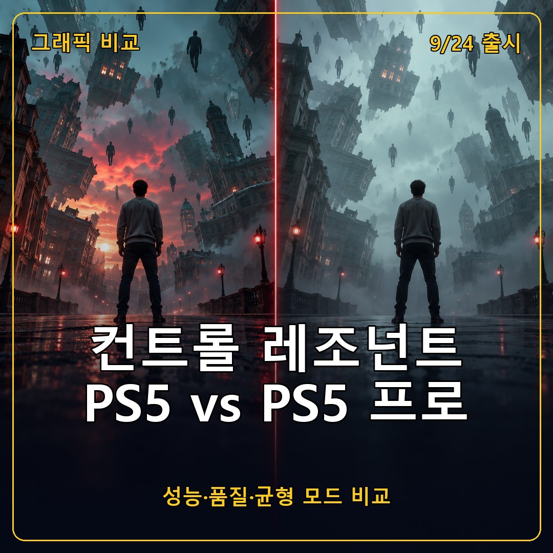 컨트롤 레조넌트 PS5 vs PS5 프로 그래픽 비교, 성능·품질·균형 모드 무엇을 고를까