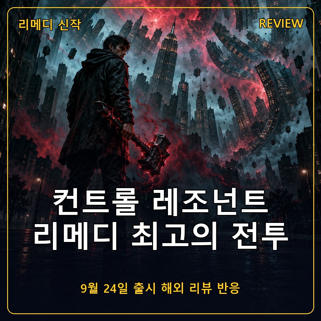 컨트롤 레조넌트 리뷰 반응 정리, 리메디 최고의 근접 전투와 뒤틀린 맨해튼 9월 24일 출시
