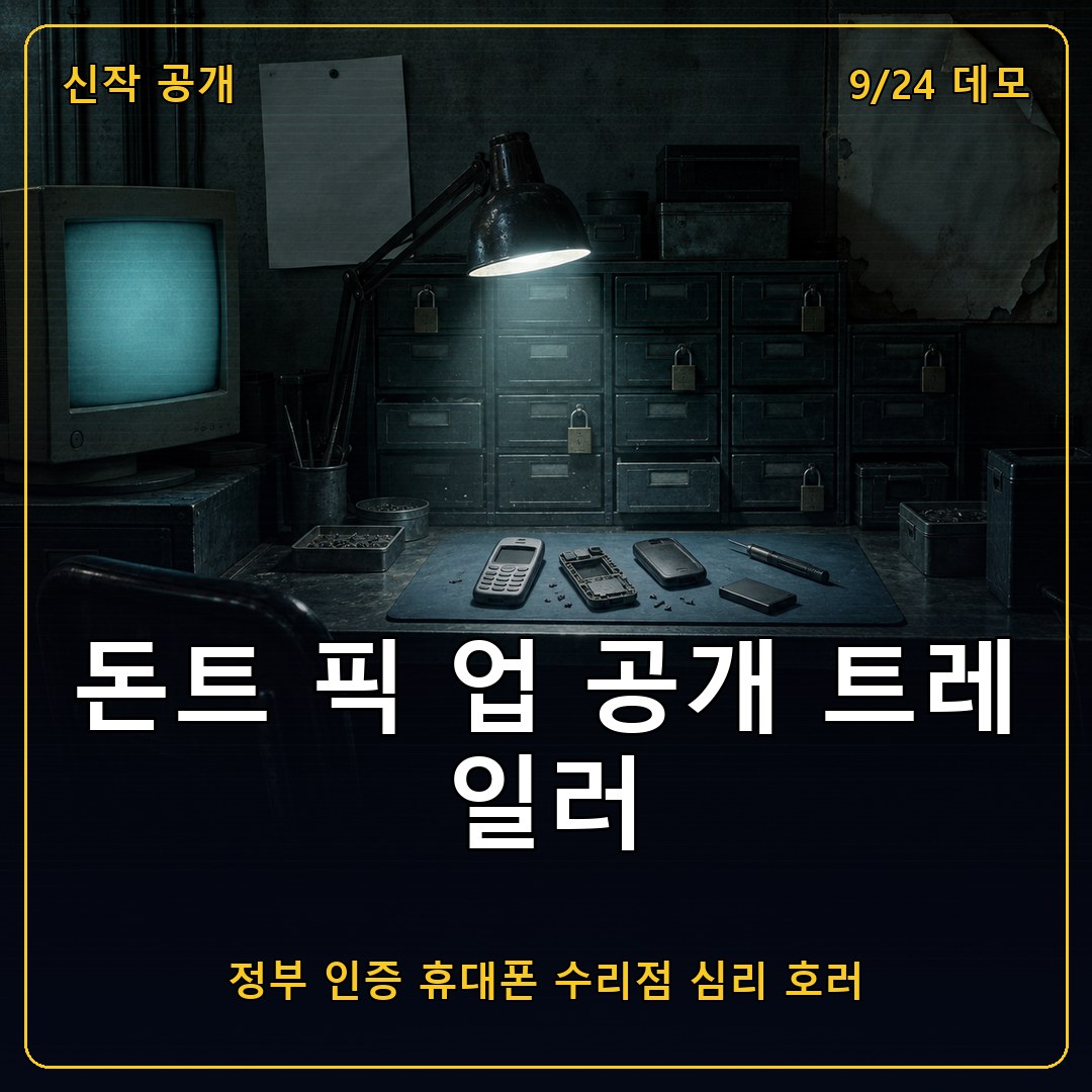 돈트 픽 업 공개 트레일러 정리, 정부 인증 수리점에서 벌어지는 심리 호러와 9월 24일 스팀 데모