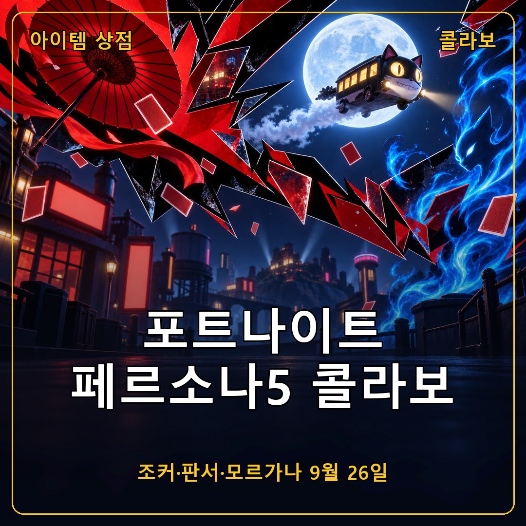 포트나이트 페르소나5 더 로열 콜라보 9월 26일 아이템 상점 등장, 조커·판서 스킨과 모르가나 사이드킥