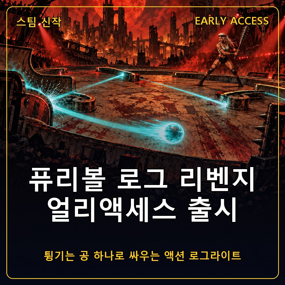 퓨리볼 로그 리벤지 얼리액세스 출시, 튕기는 공 하나로 갱단 도시를 돌파하는 액션 로그라이트
