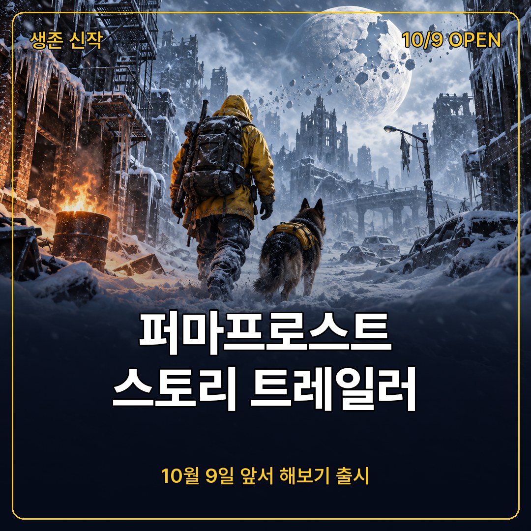 달이 부서진 뒤 끝나지 않는 겨울, 생존 게임 퍼마프로스트 스토리 트레일러와 10월 9일 앞서 해보기 정리