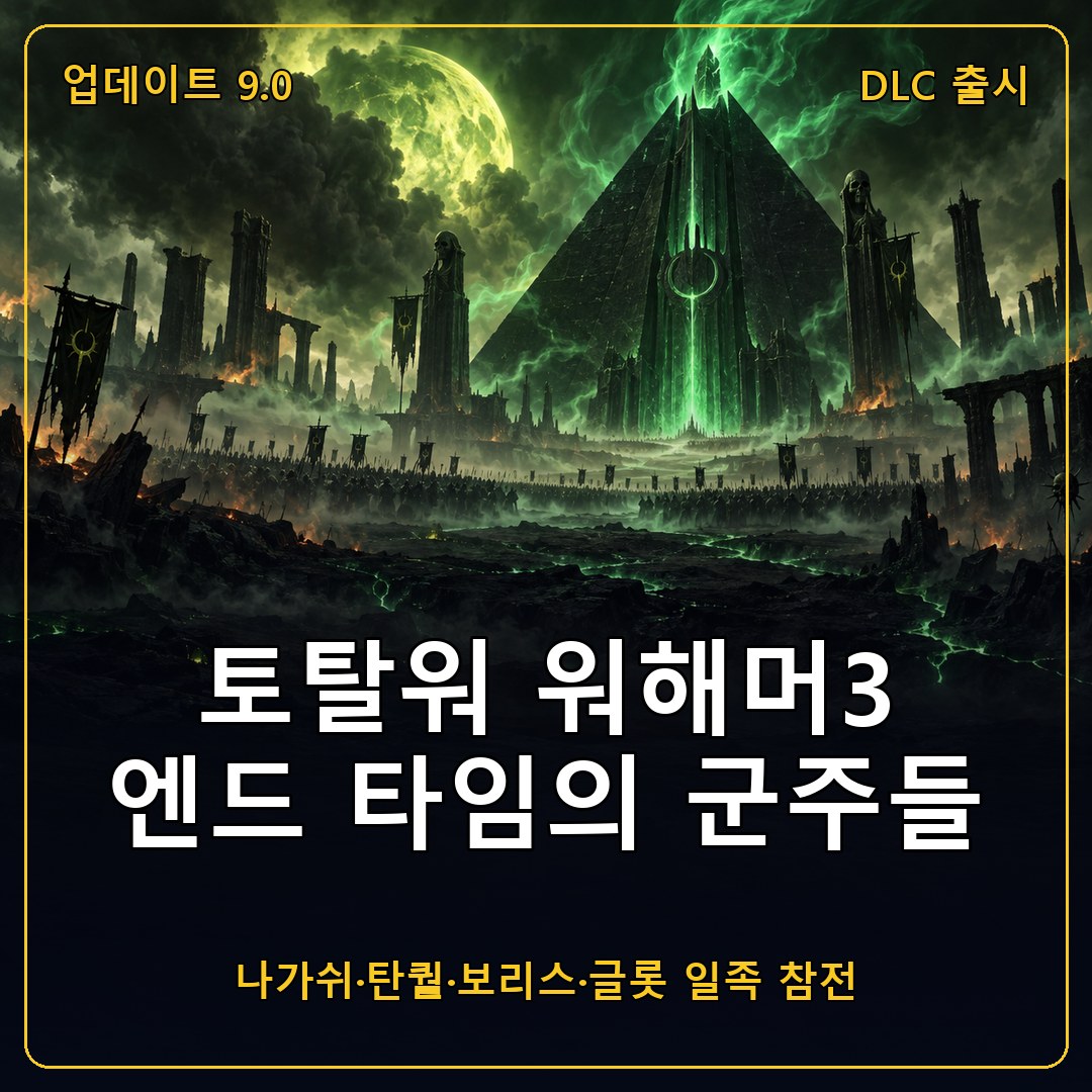 토탈워 워해머3 엔드 타임의 군주들 출시, 나가쉬·탄퀄·보리스·글롯 일족 참전과 무료 업데이트 9.0