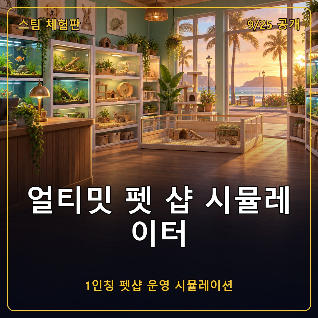 얼티밋 펫 샵 시뮬레이터 체험판 9월 25일 공개, 1인칭으로 펫샵을 차리는 운영 시뮬레이션
